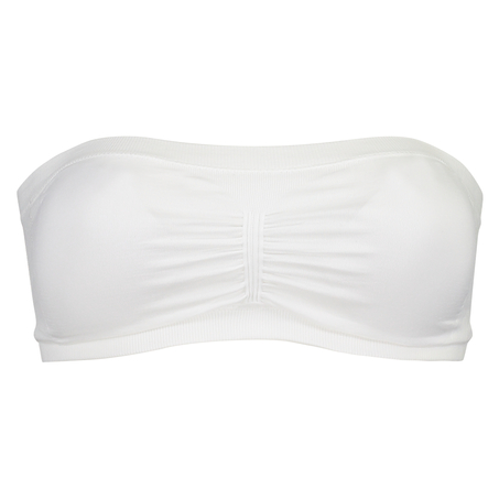 Seamless bandeau top, White