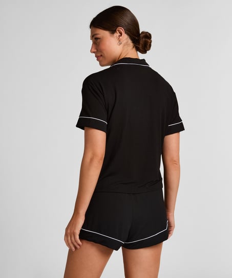 Essential Jersey Short-Sleeved Jacket, Black
