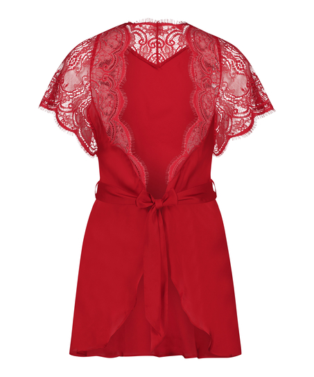 Coco satin kimono, Red