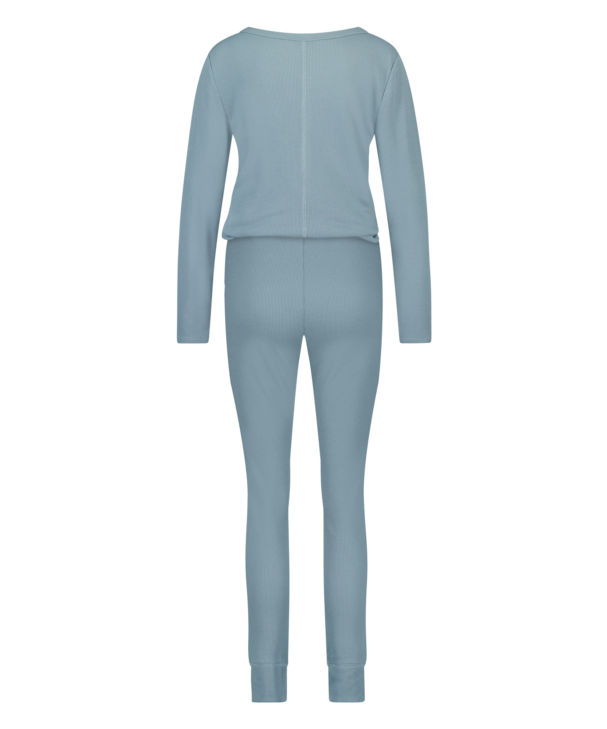 Waffle Placket Pyjama, Blue, main