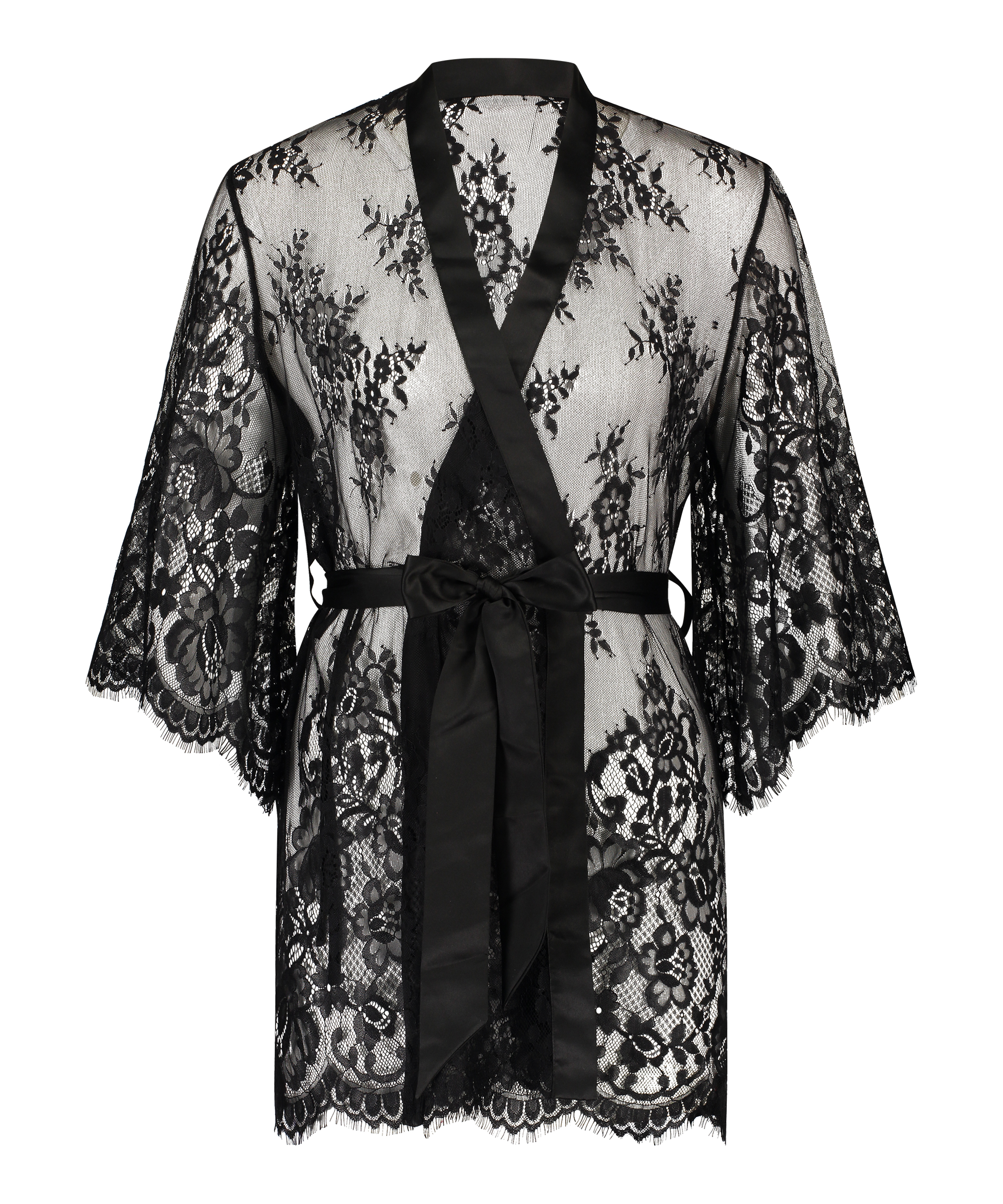 Isabelle Lace Kimono, Black, main