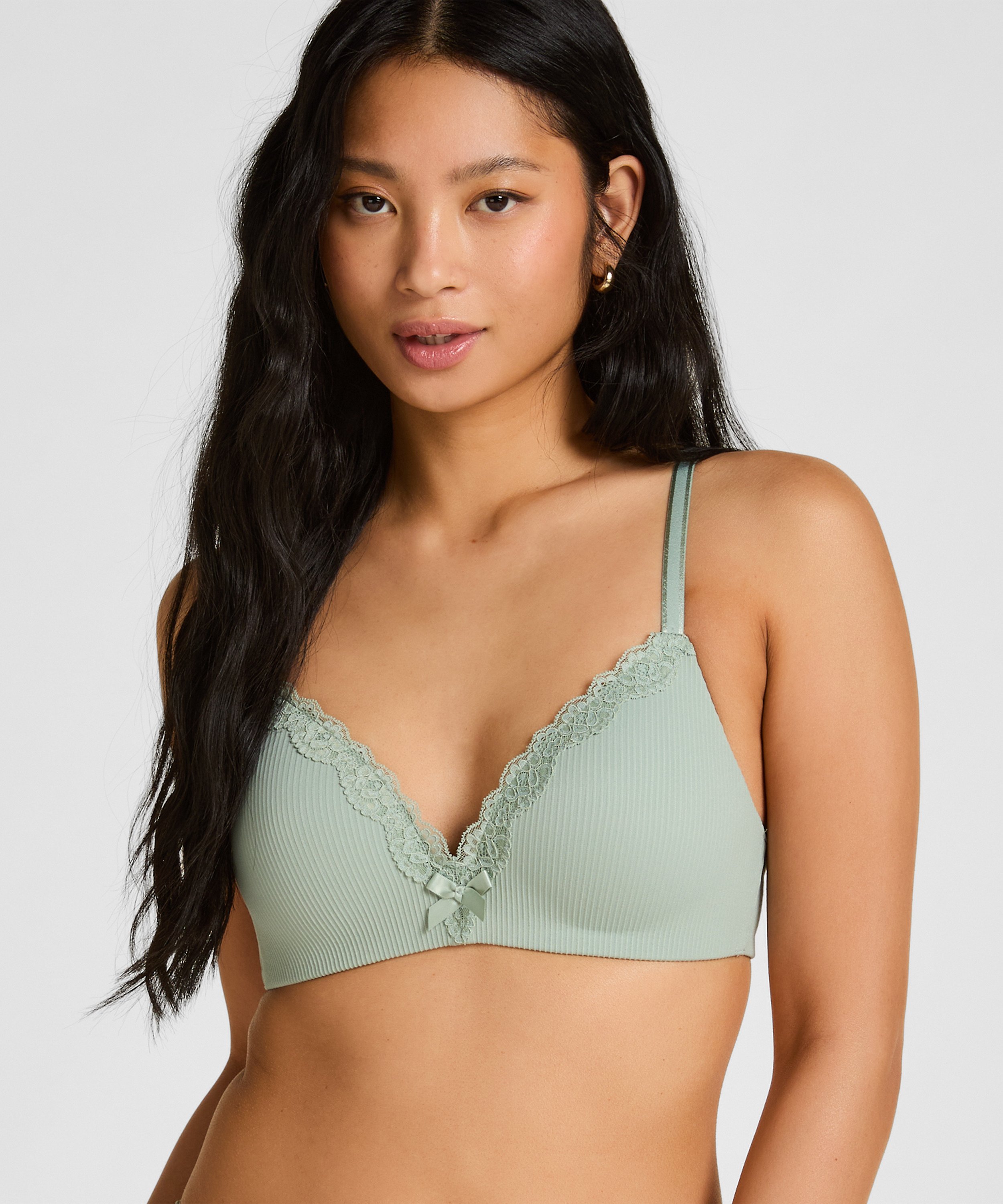 Lola Padded Non-Wired Bra, Green, main