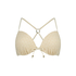 Crochet Bikini push-up Lurex Top, White