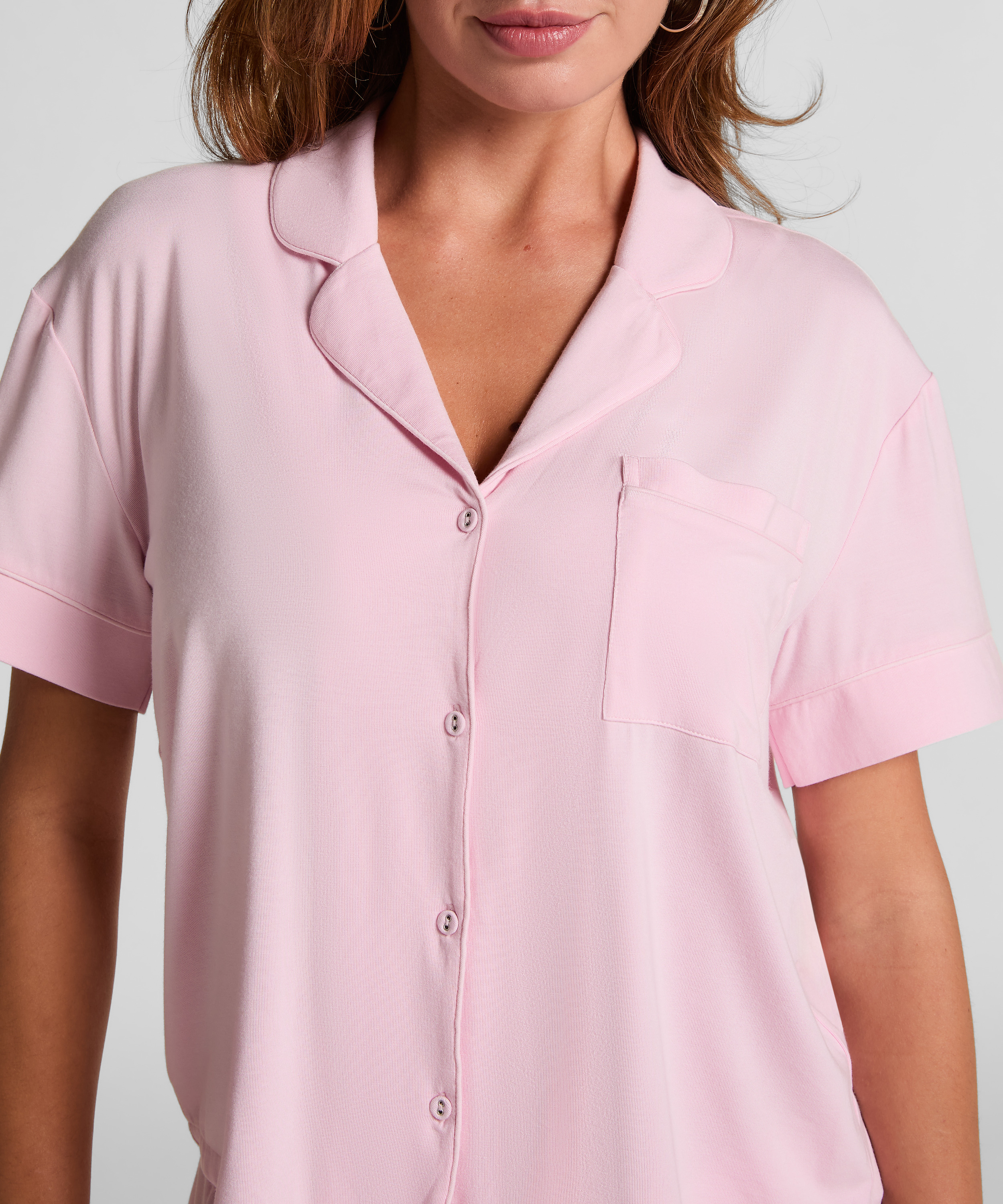 Pyjama Jacket Jersey Essential, Pink, main
