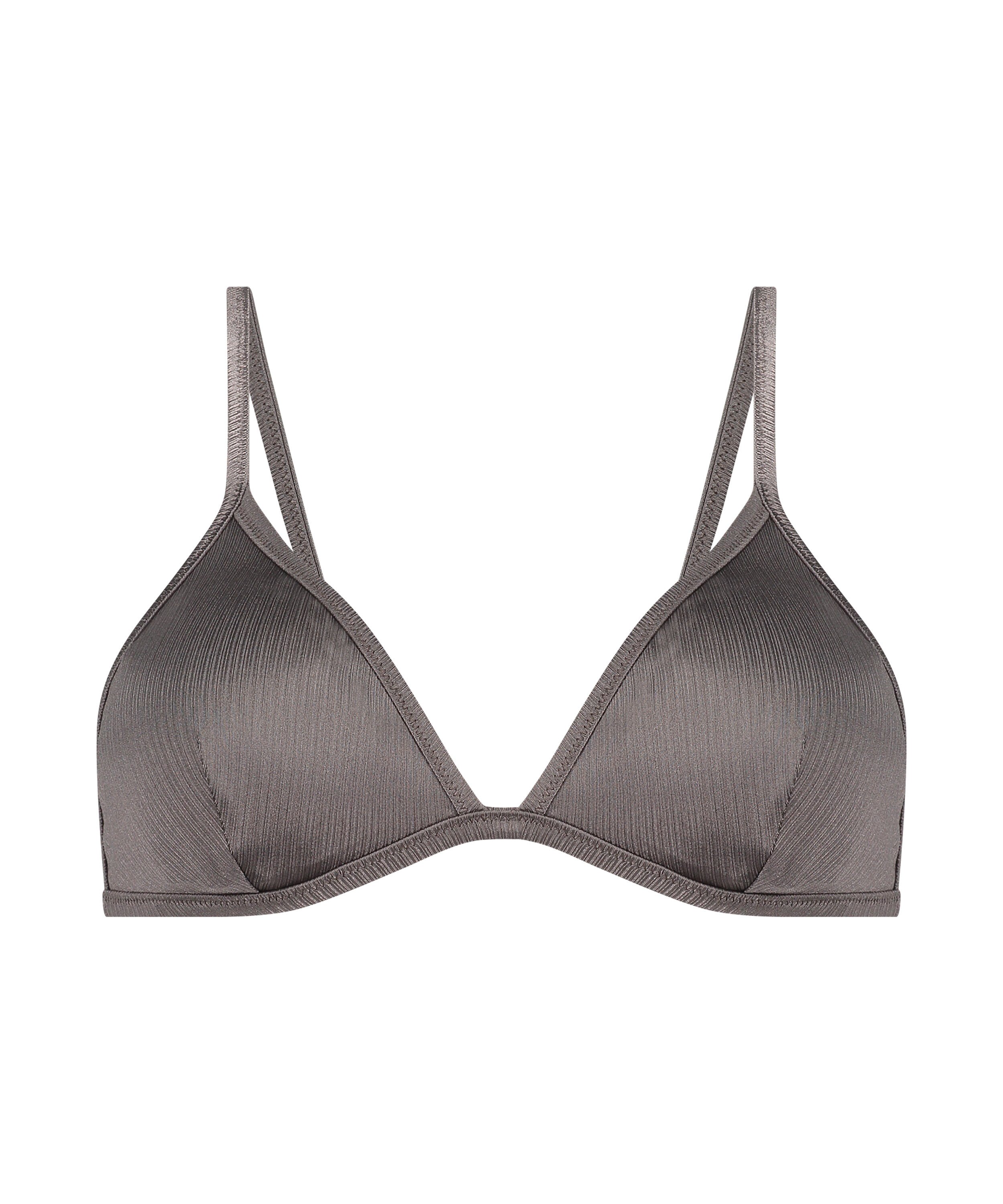 Luna Triangle Bikini Top, Gray