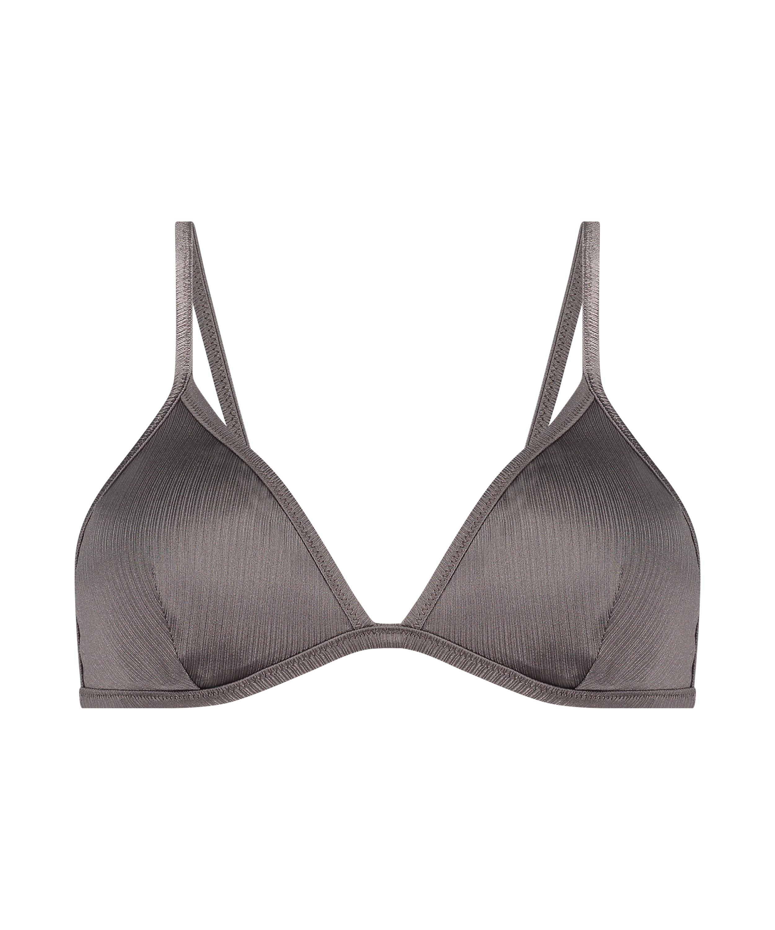 Luna Triangle Bikini Top, Gray, main