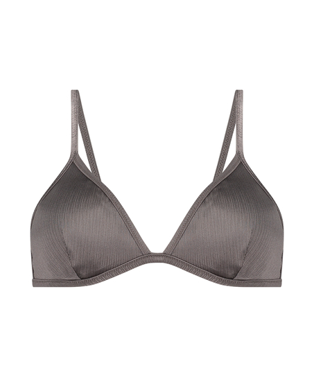 Luna Triangle Bikini Top, Gray
