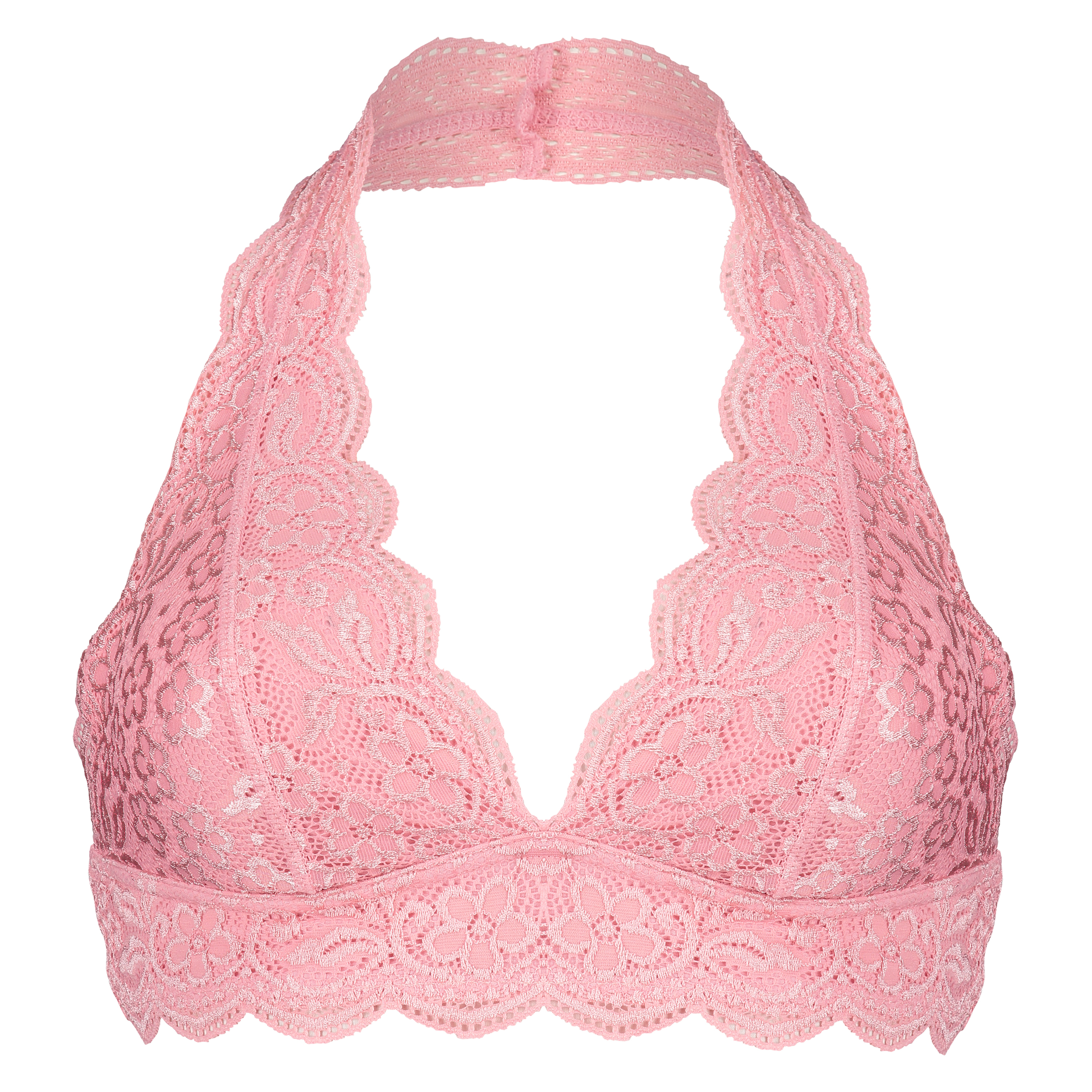 Halter Lace Bralette, Pink, main