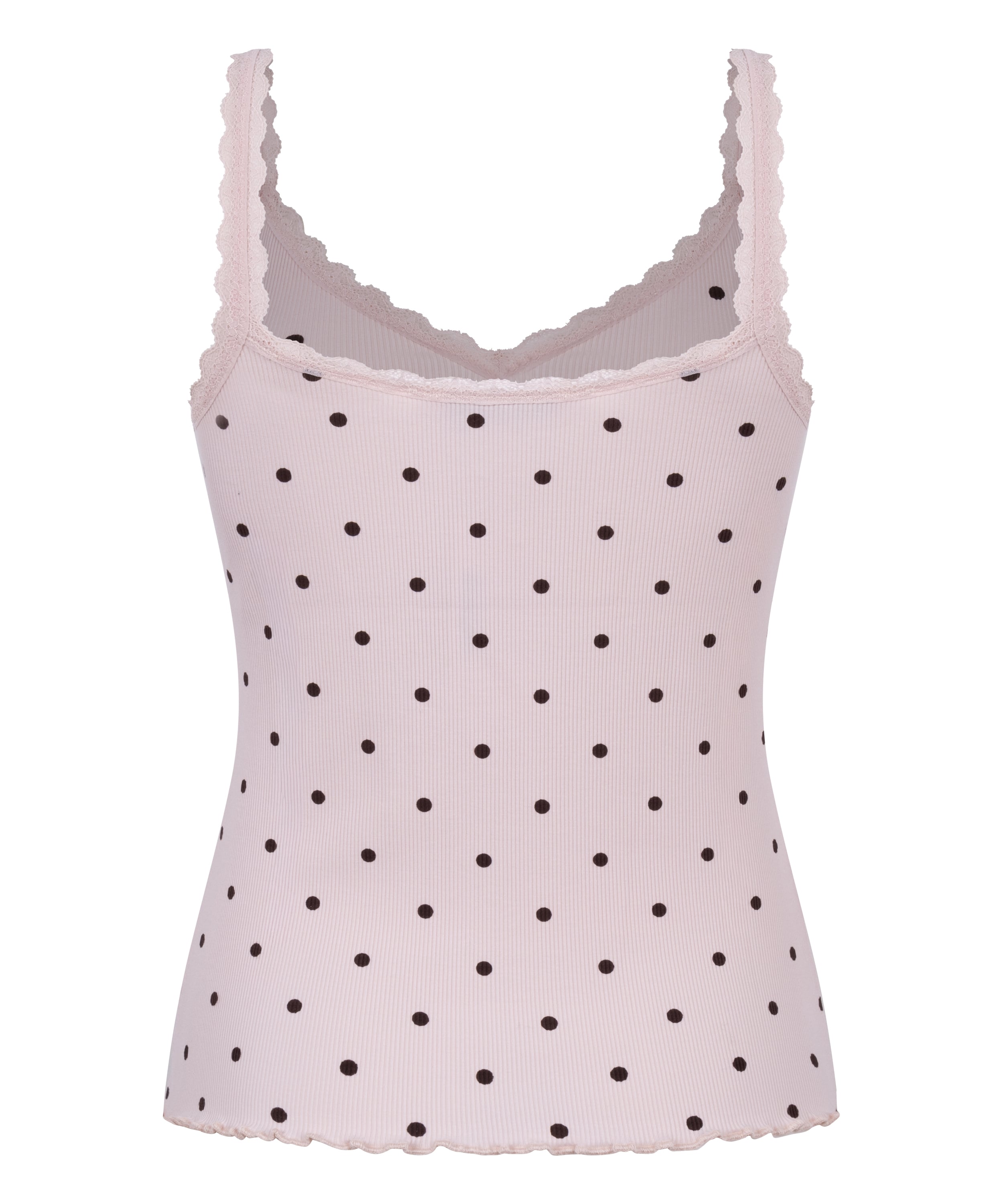 Singlet Rib Jersey Lace, Pink, main