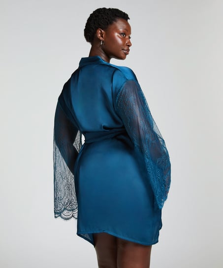 Satin Kimono, Blue