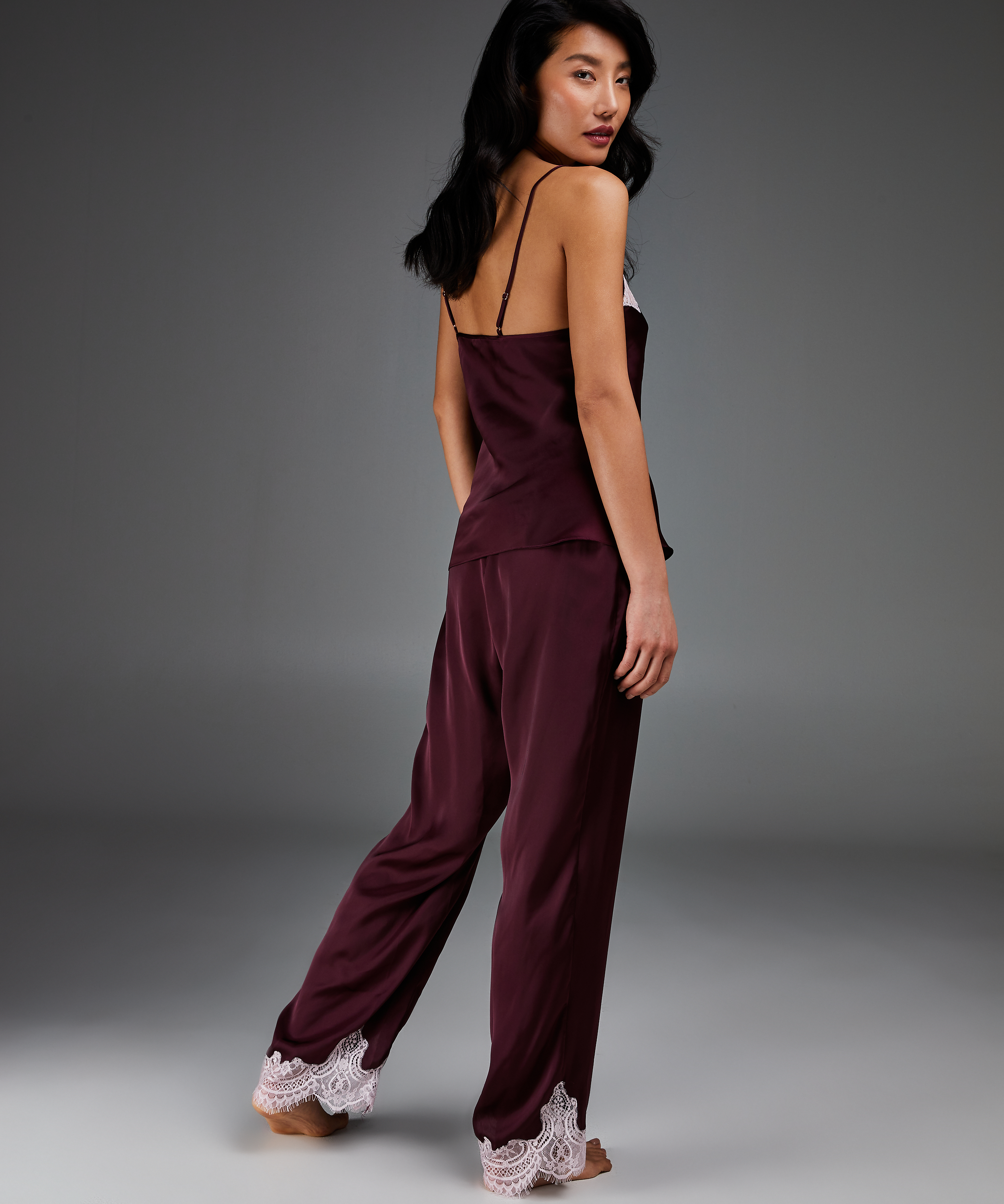 Satin Cami Top, Red, main