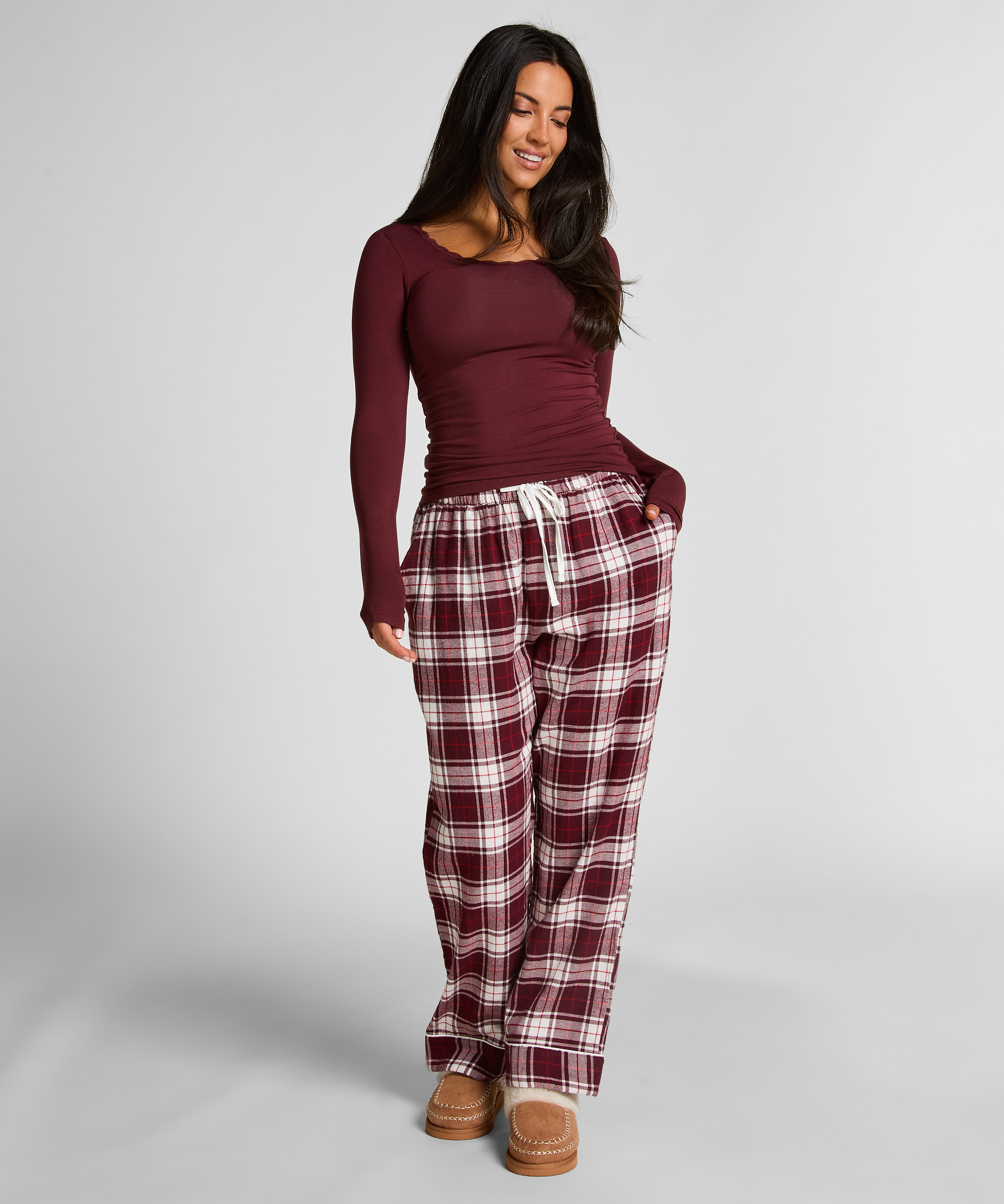 Longsleeved Jersey Pyjama Top, Purple, main
