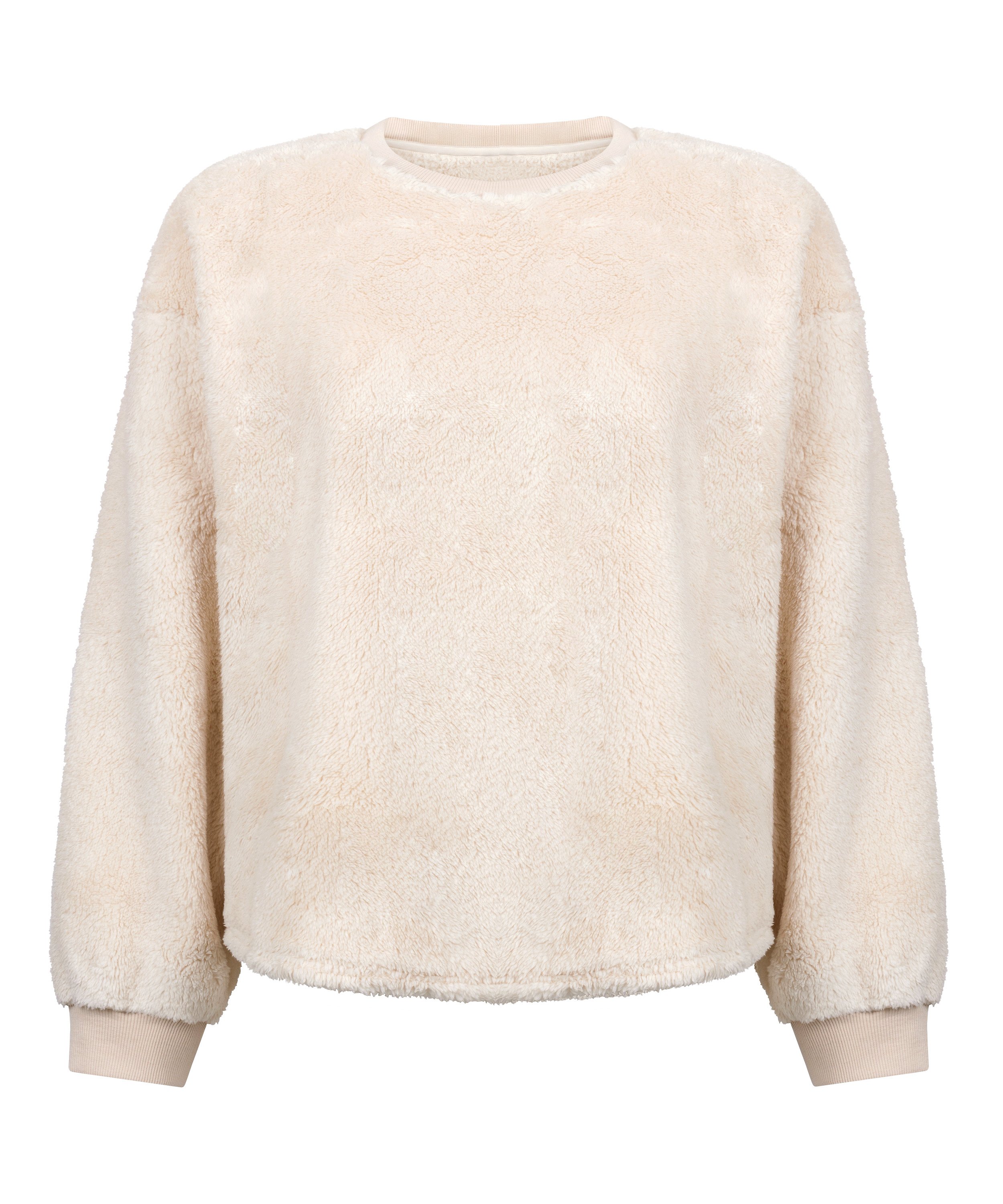 Longsleeved Top Fluffy Fleece, Beige, main