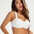 Libby padded bandeau bikini top, White