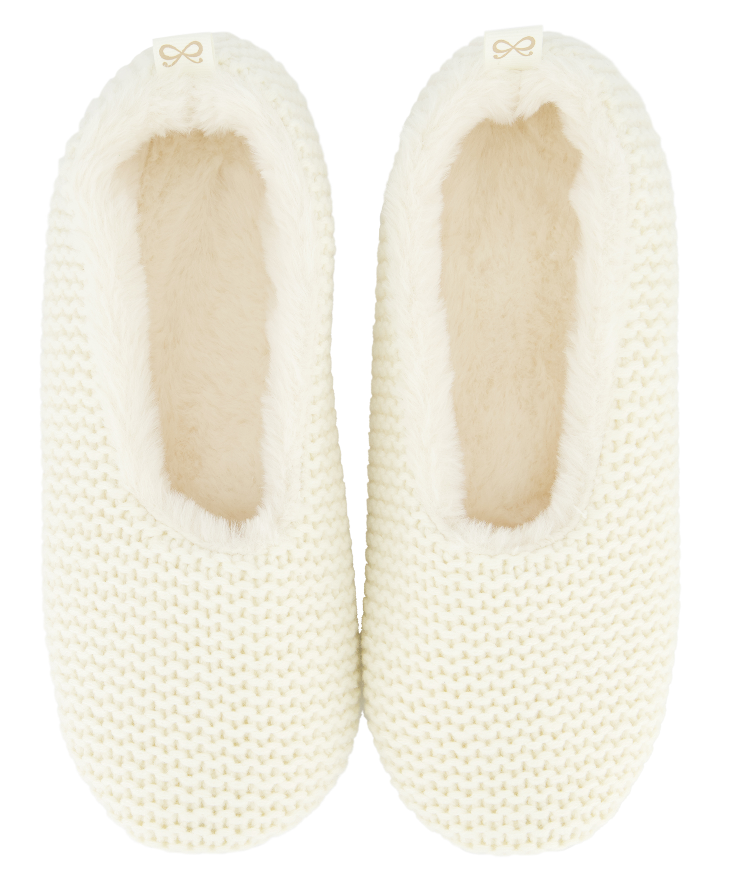 Cosy Ballerina Slippers, White, main