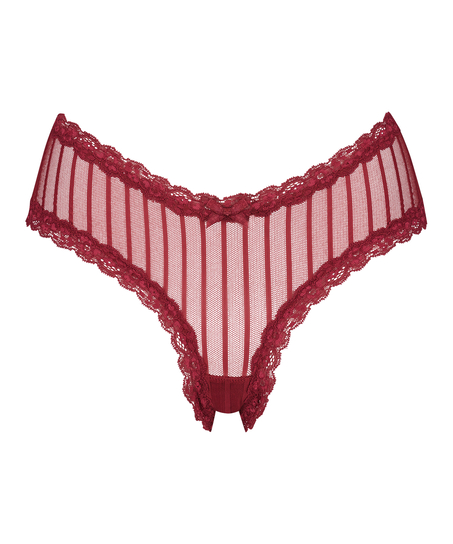 V-shaped Brazilian knickers mesh, Red