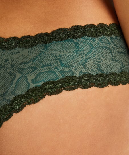 V-shaped Brazilian knickers mesh, Green