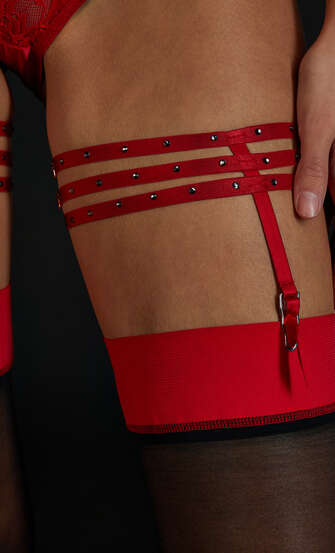 Suspender Cuffs, Red