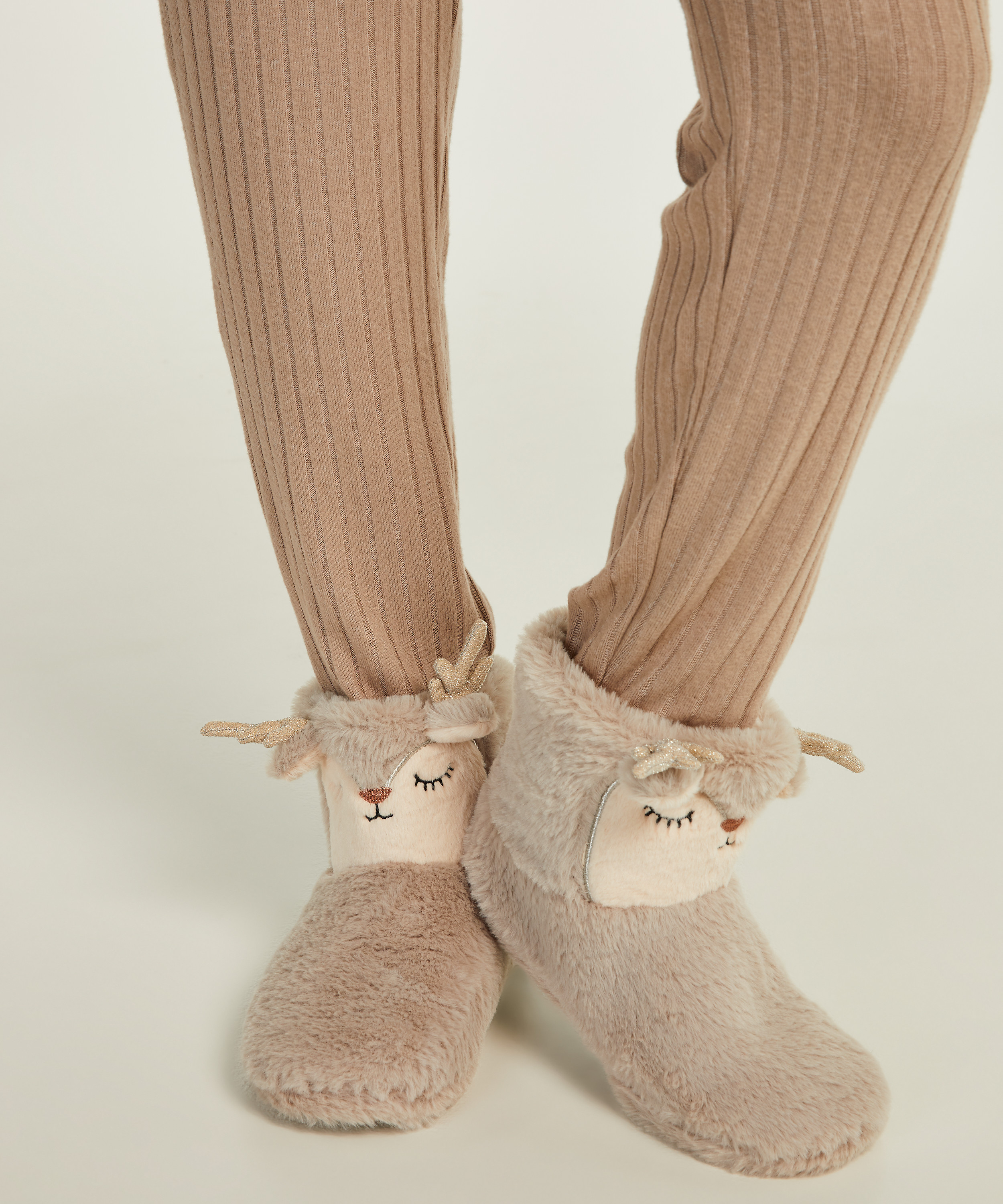 Luna reindeer slippers, Beige, main