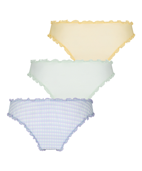 3-Pack Gingham Brazilian, Yellow