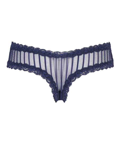 V-shaped Brazilian knickers mesh, Blue