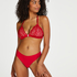 Lace Back Invisible Thong, Red