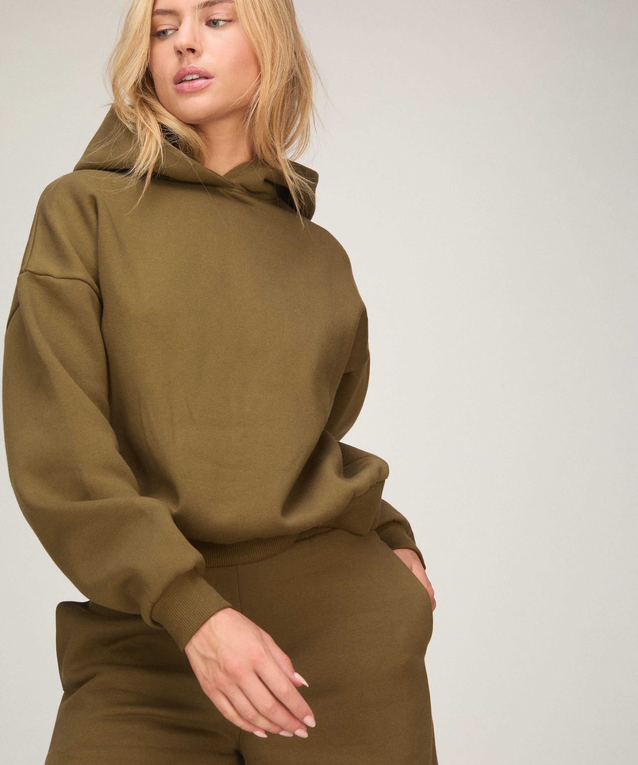 Hoodie Brushed Sweat, Green