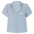 Satin Short-Sleeved Jacket, Blue