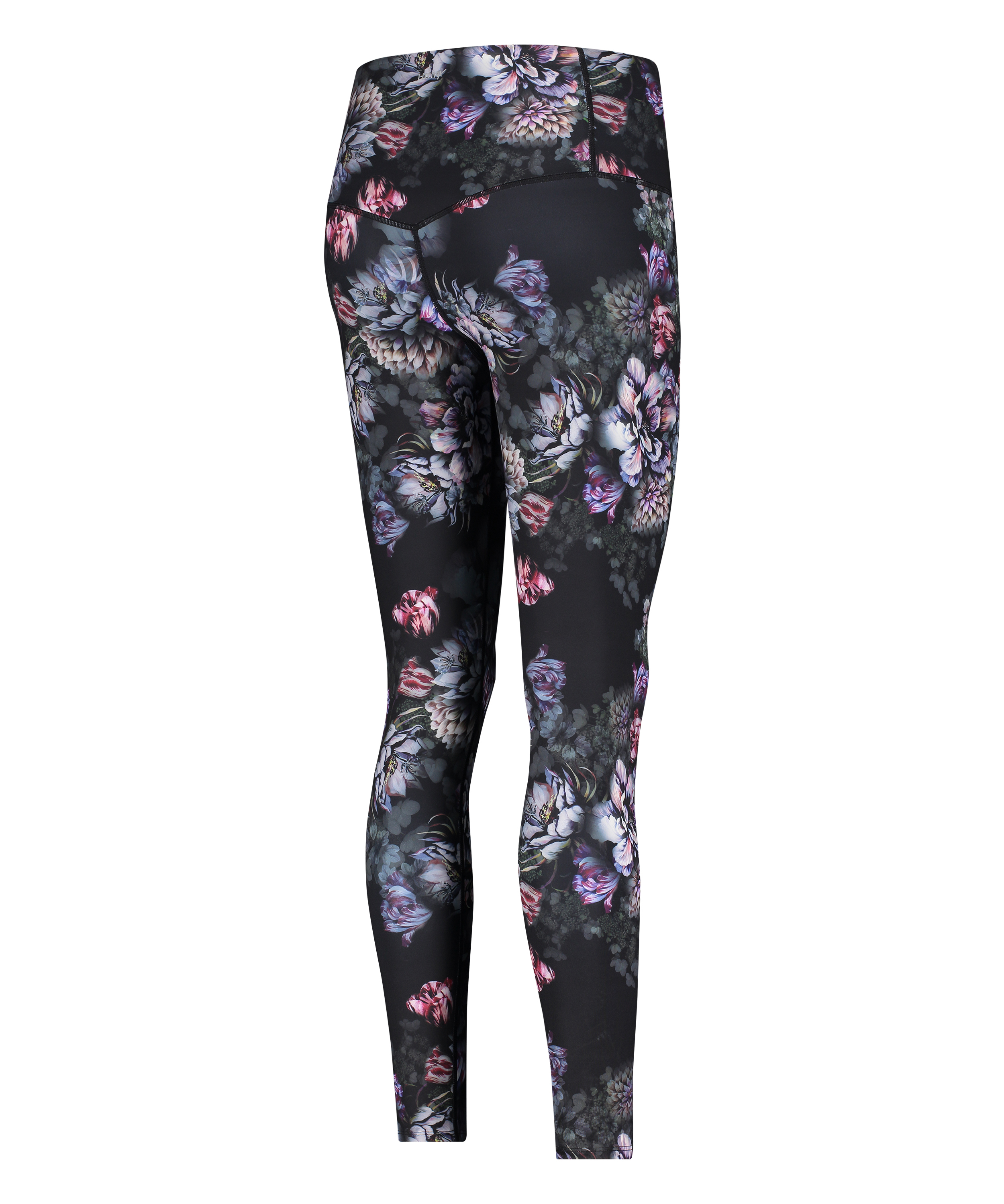 HKMX High Waisted Flower Sports Leggings, Black, main