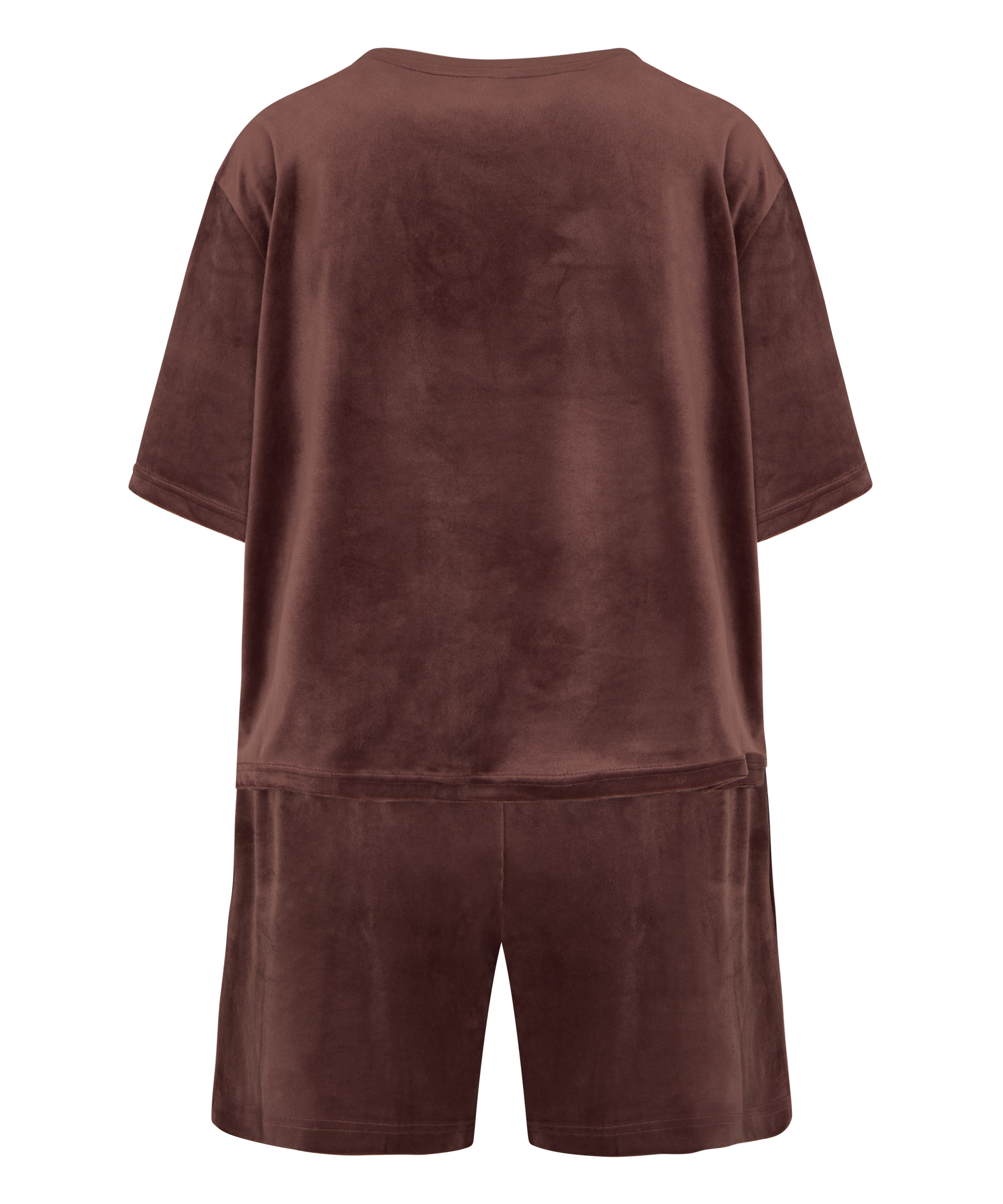Pyjama Set Velours, Brown, main