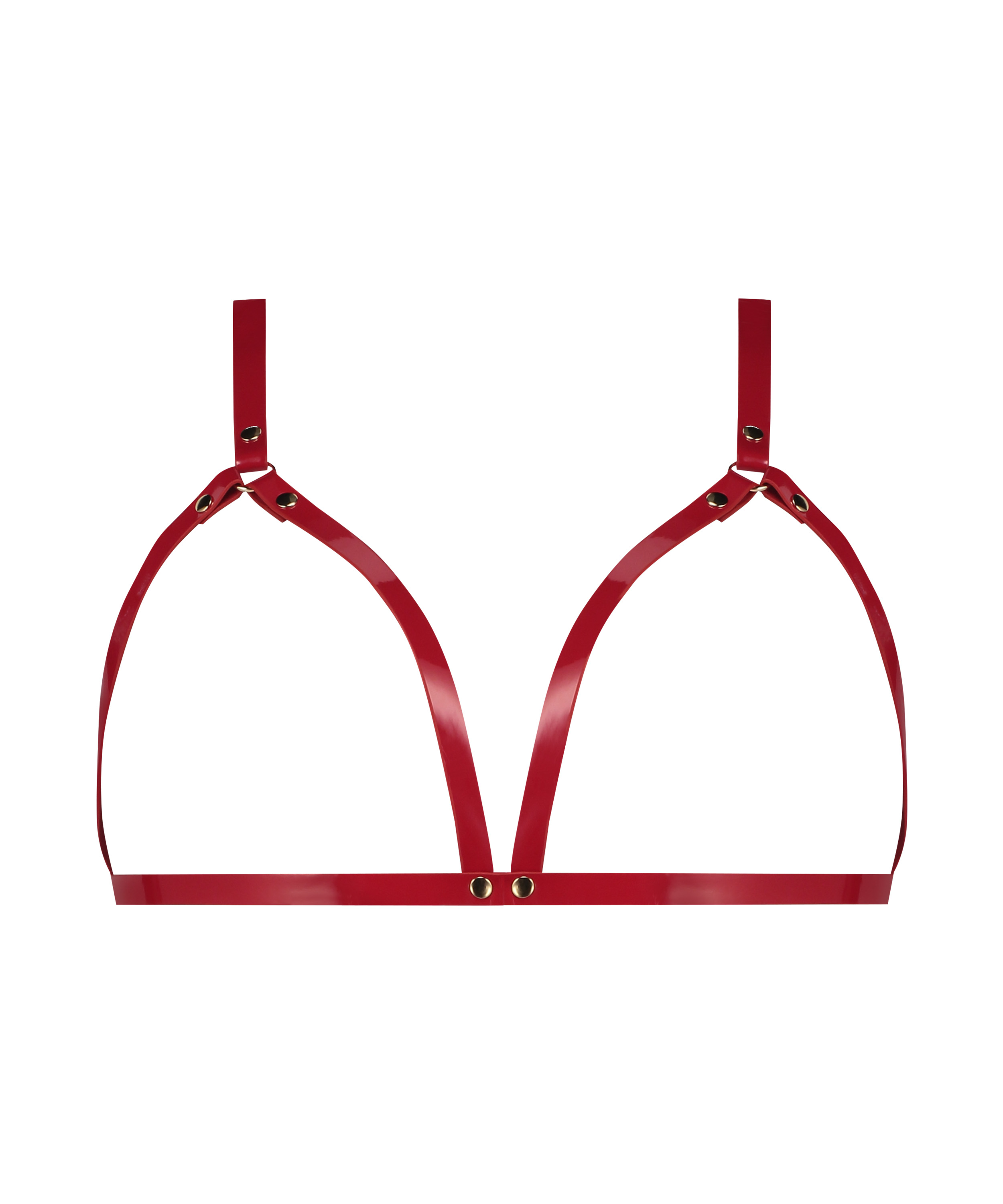 Faux Leather Bralette, Red, main