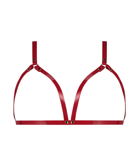 Faux Leather Bralette, Red