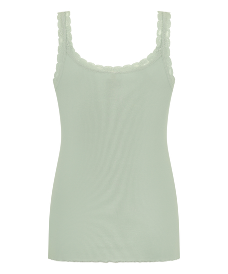 Singlet Rib Jersey Lace, Green