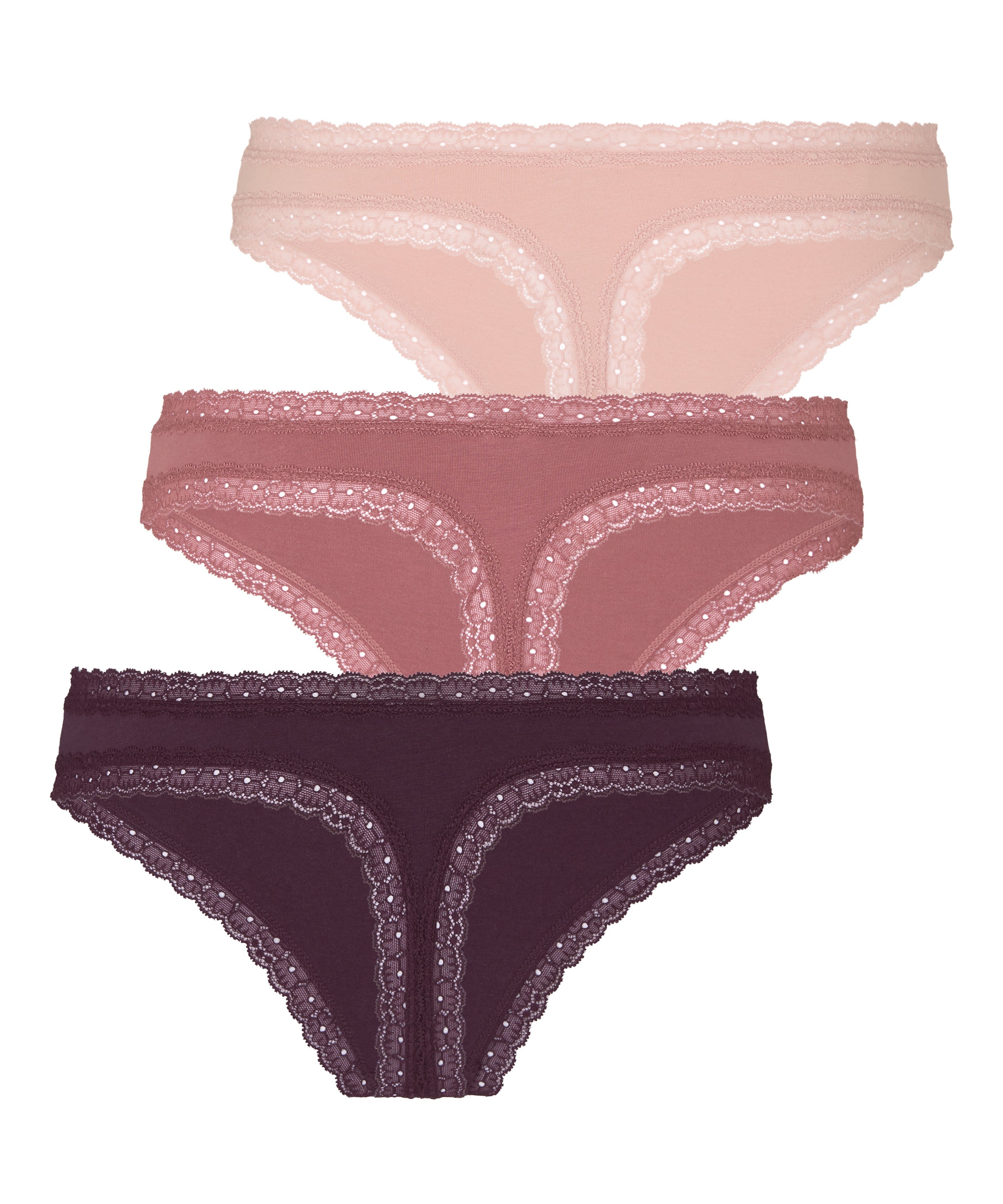 Multipack Cotton Thong, Purple, main