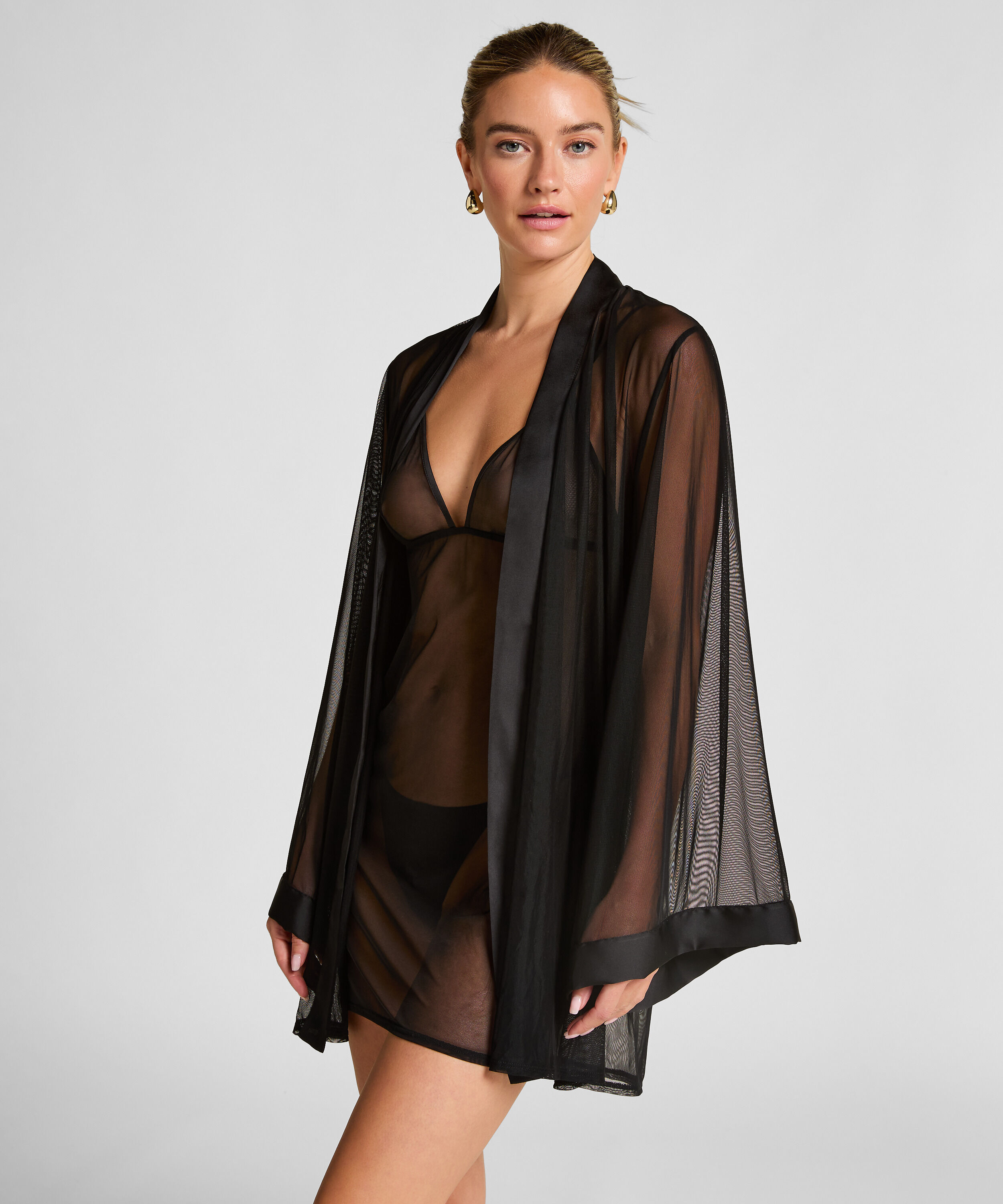 Maxime Tulle Kimono, Black