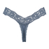 Cotton extra low thong, Blue