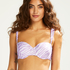Zebra padded underwired bikini top, Purple