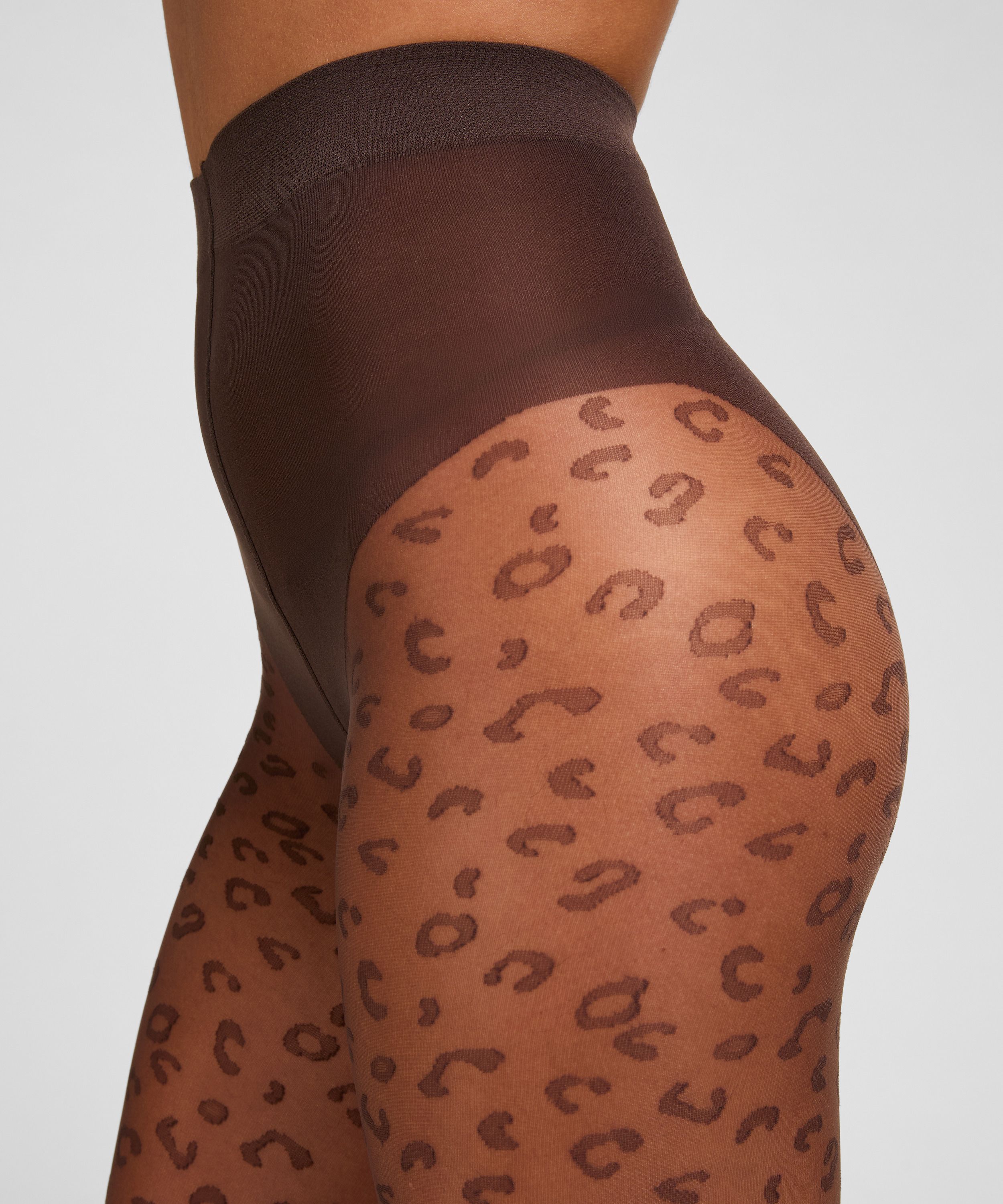 Tights 15 Denier Leopard, Brown, main