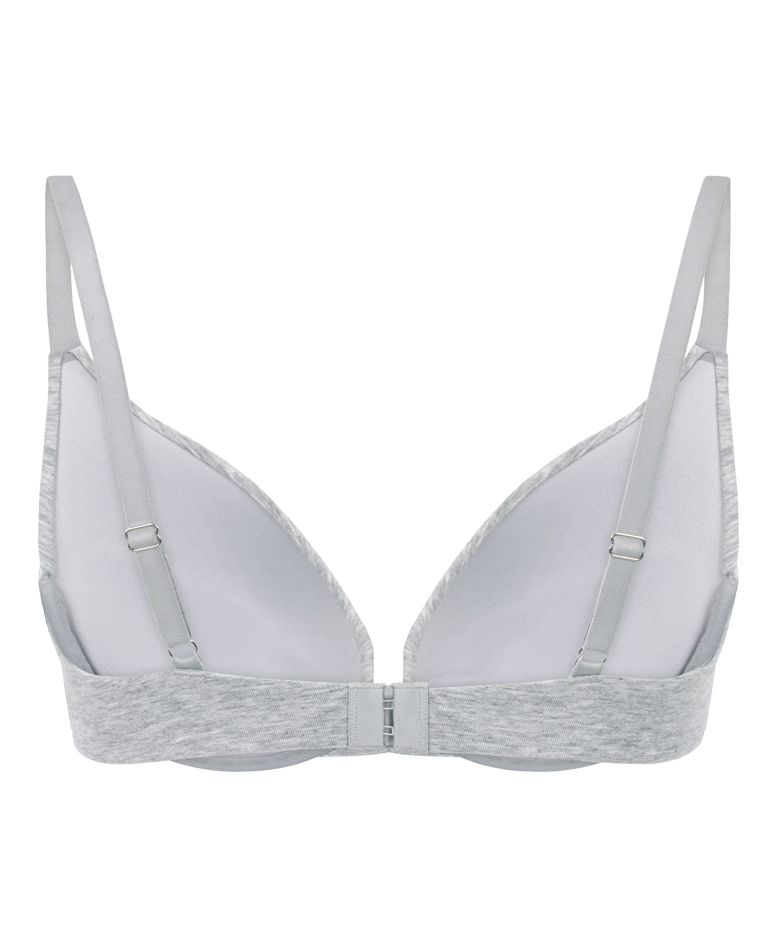 Cotton Padded Underwired Push-Up Bra, Gray, main