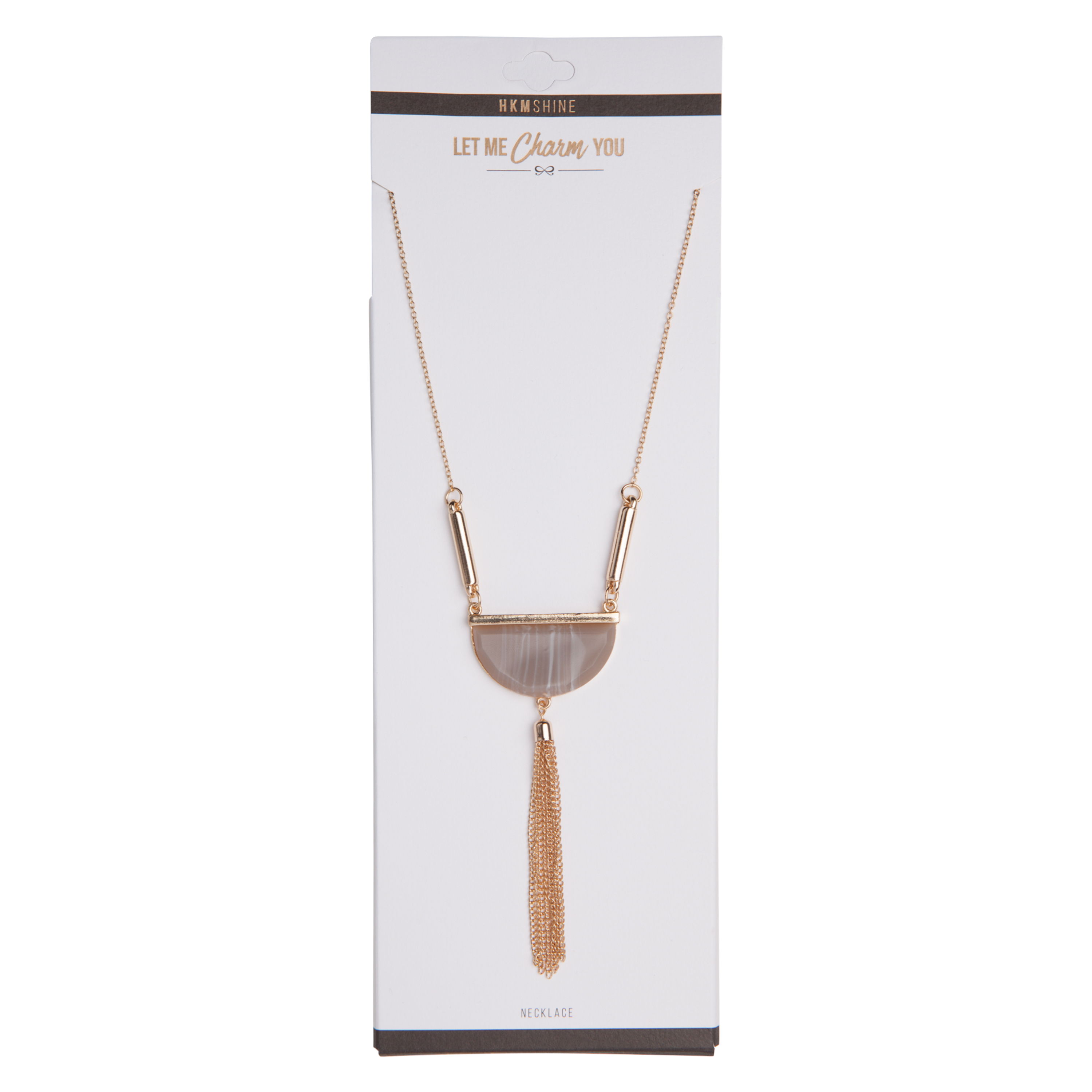 Marble Statement Necklace, Yellow, main