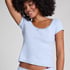 Pointelle Top, Blue