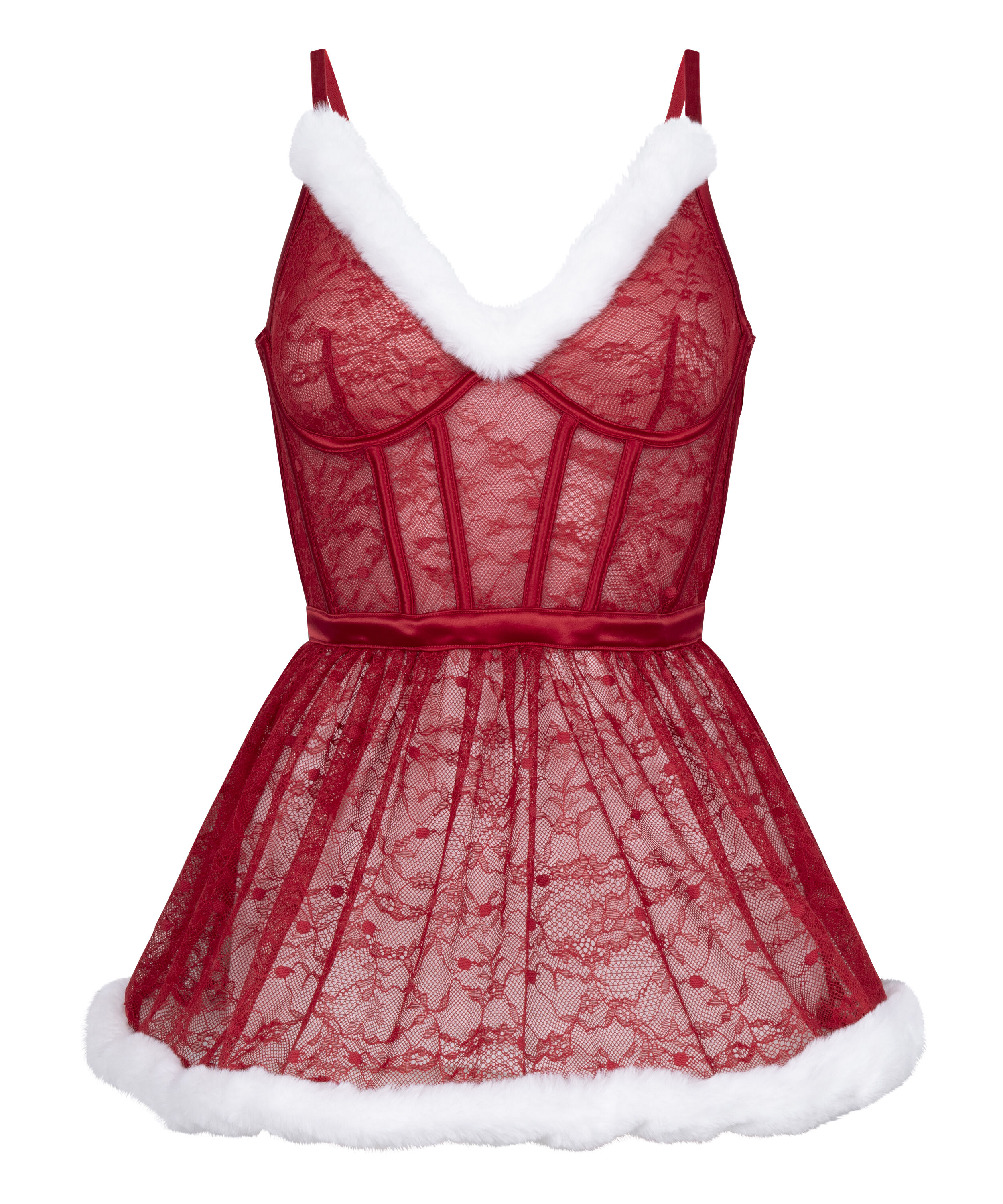 Sexy Santa Wired Slip Dress, Red