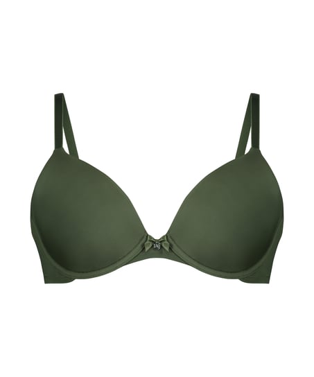 Plunge Padded Underwired Bra, Green