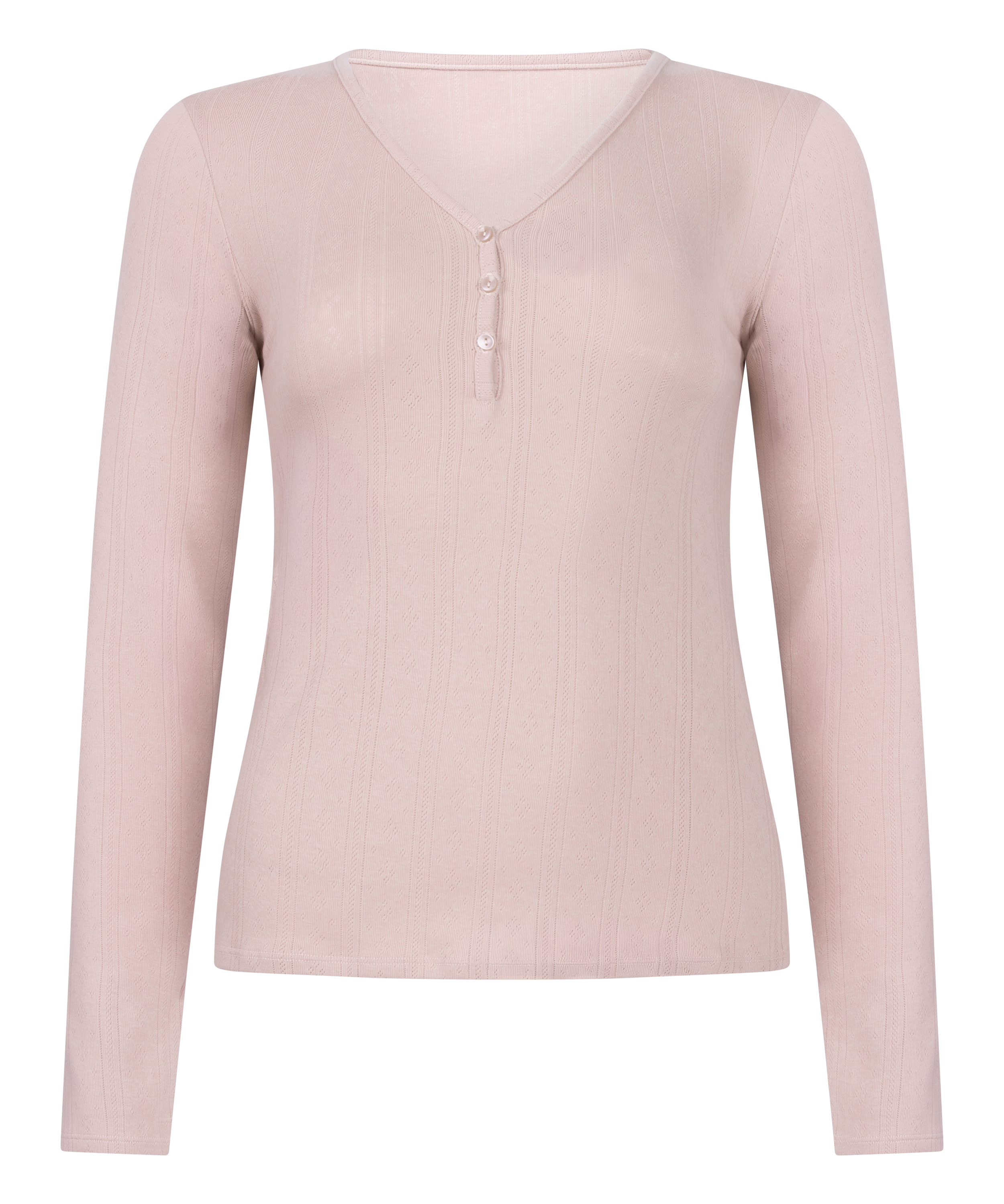 Henley Pyjama Top, Pink, main