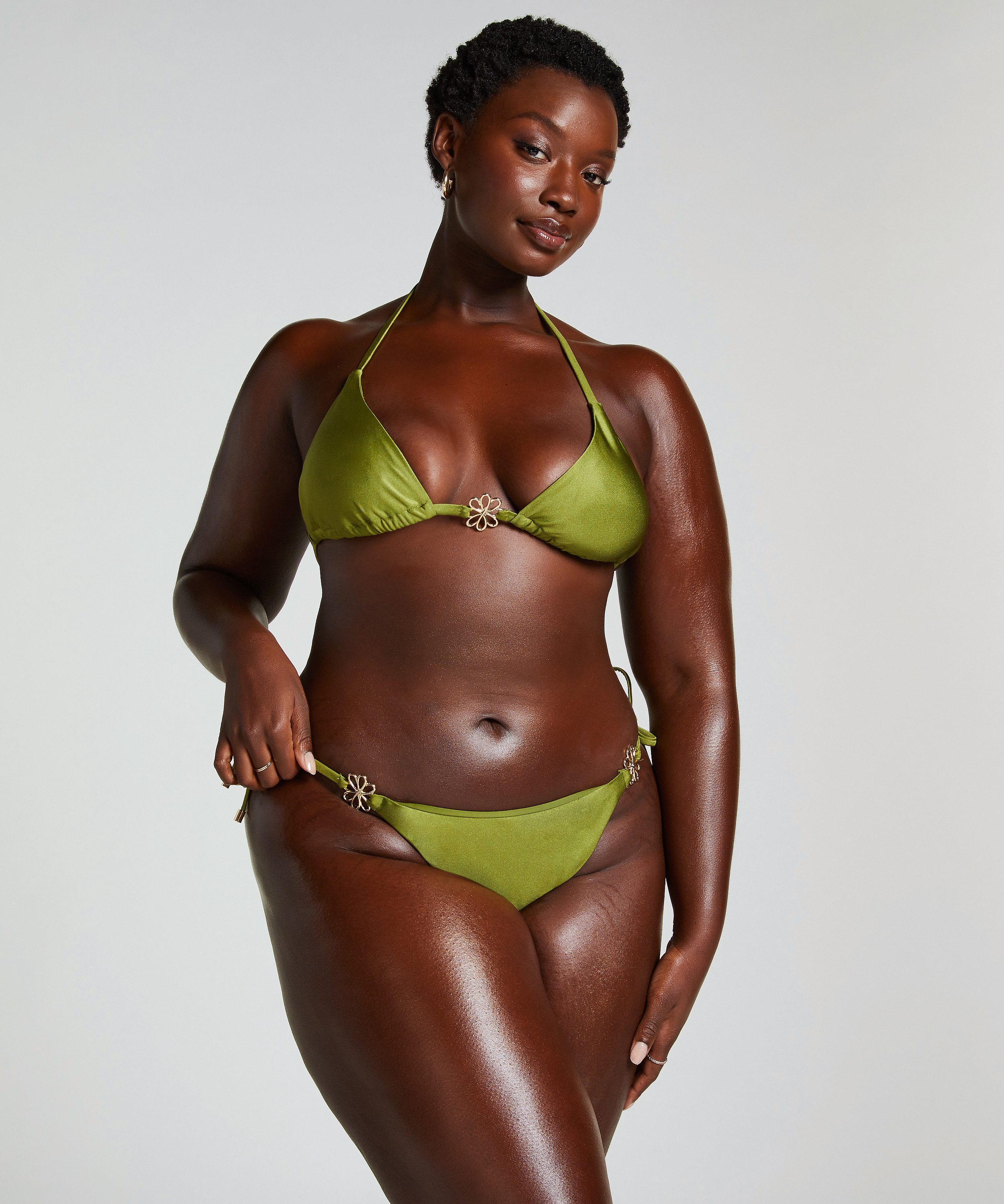 Yucatan Triangle Bikini Top, Green, main
