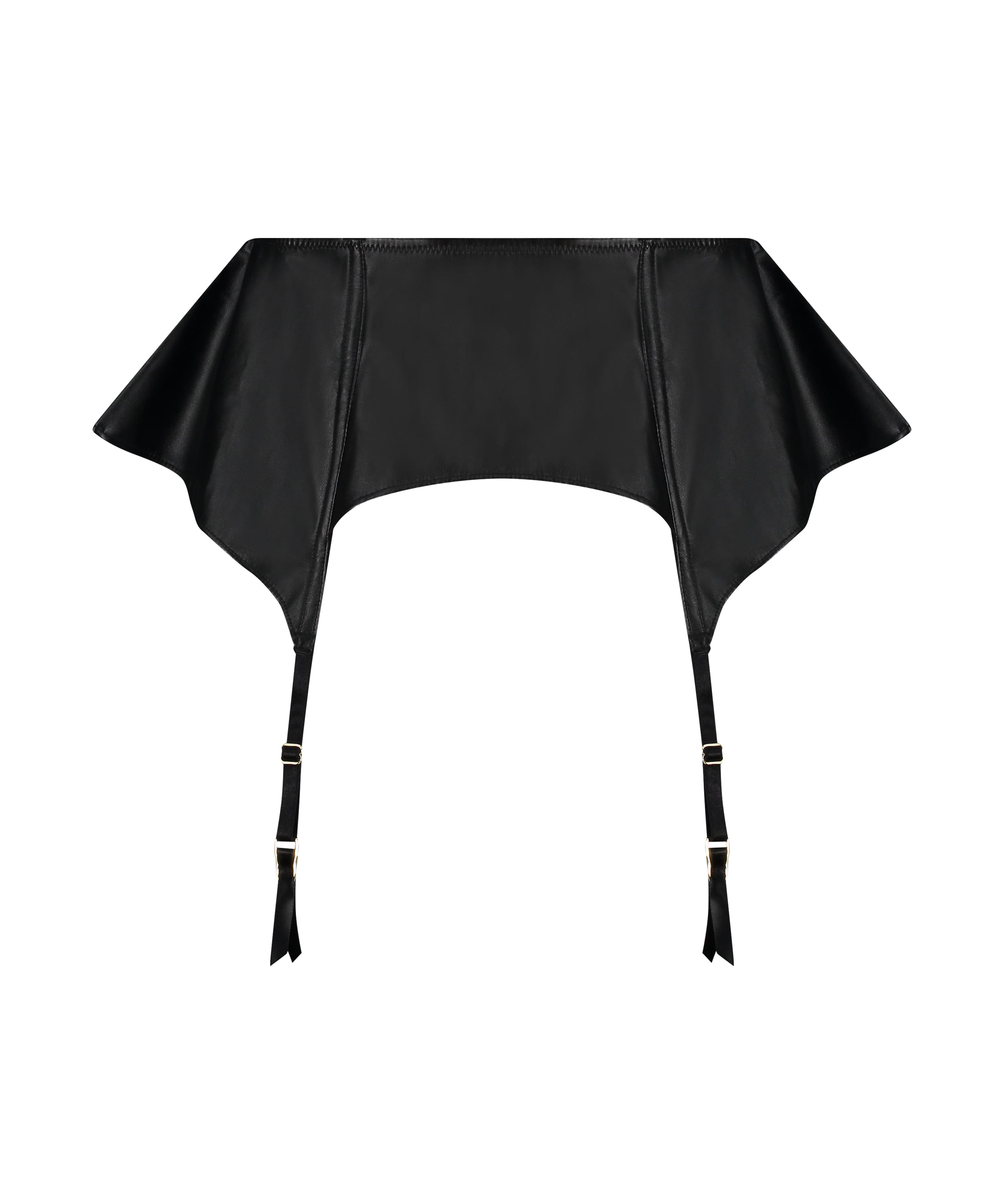 Private leather-look suspenders, Black, main