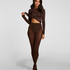 Tight Rib Knit Cashmere Blend, Brown