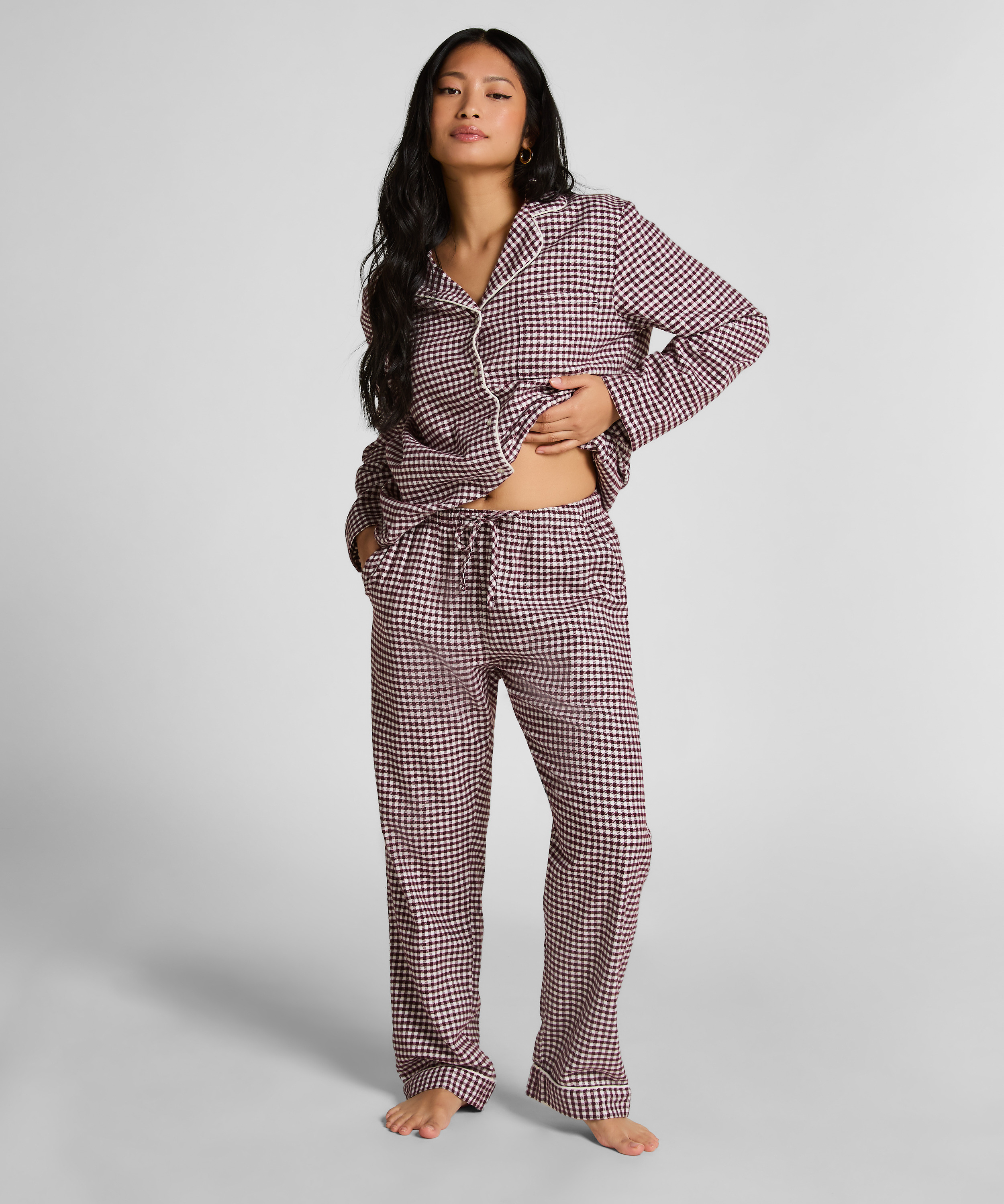 Flannel Pyjama Pants, Purple, main