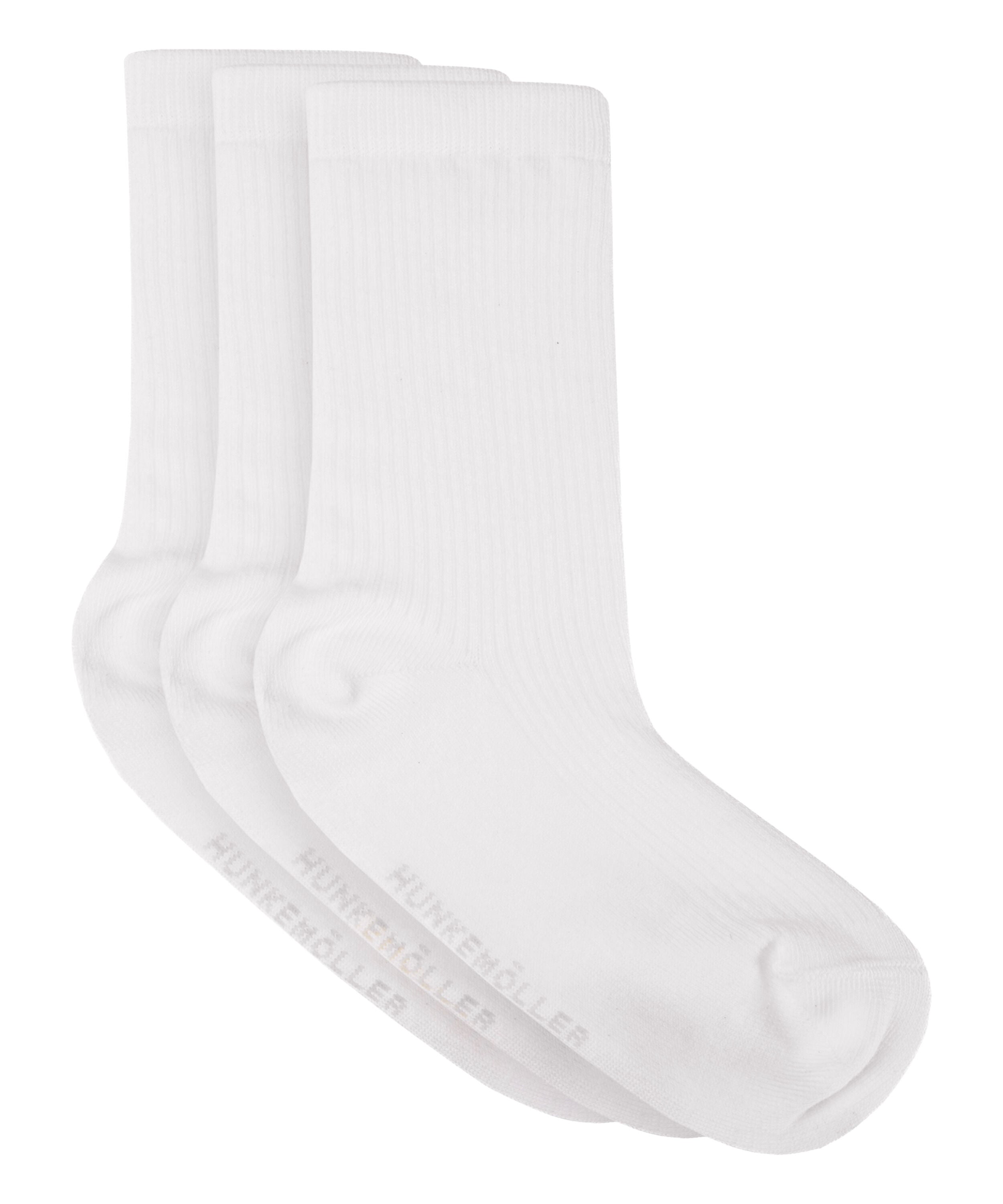 3-Pack Cotton Crew Socks, White