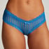 V-shaped Brazilian knickers mesh, Blue